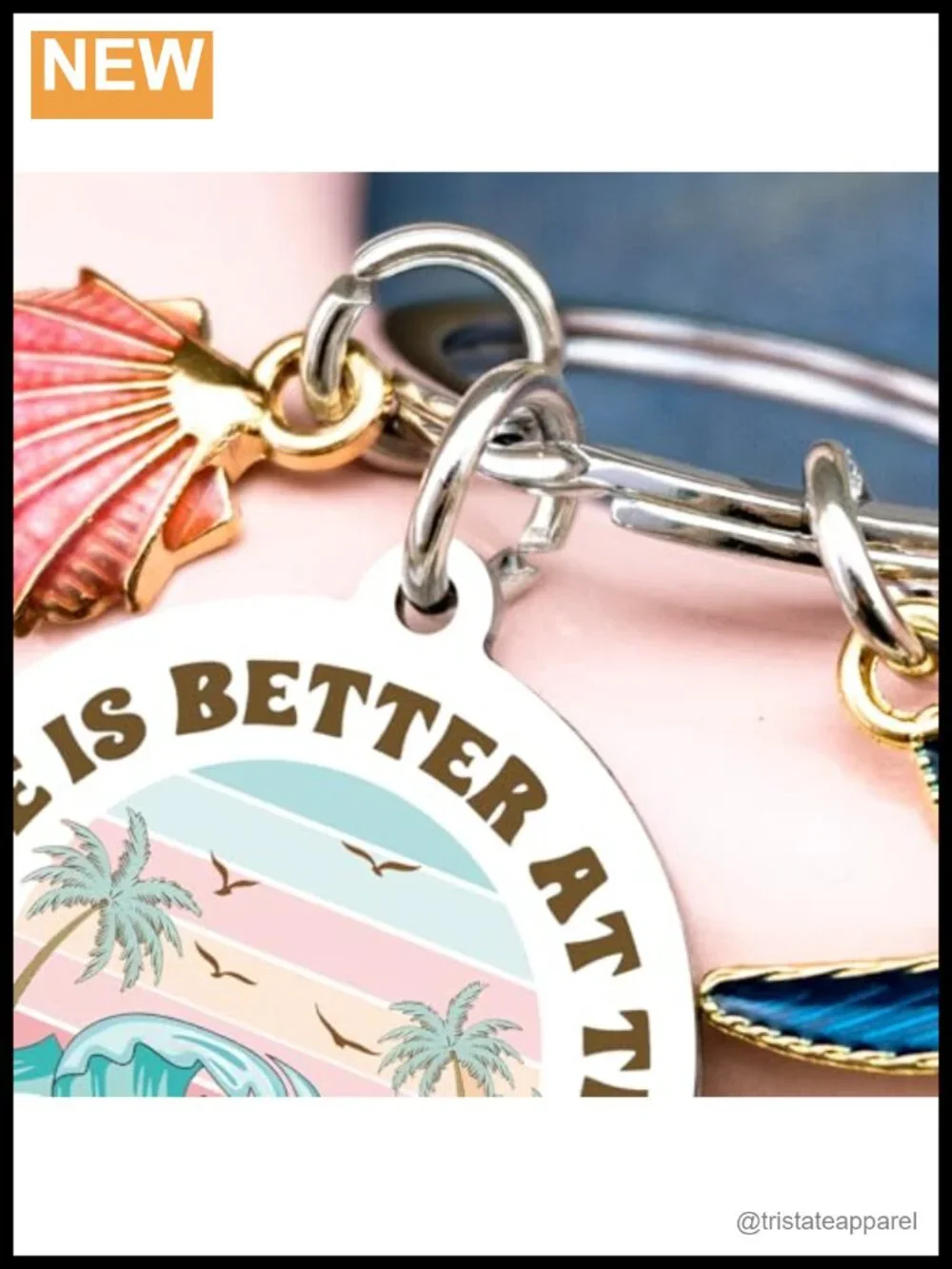 Life is Better at the Beach Engraved Stainless Steel Keychain